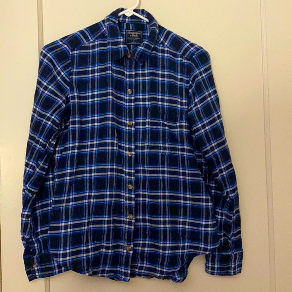 Abercrombie and Fitch blue flannel size: S